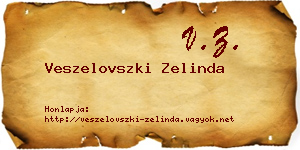Veszelovszki Zelinda névjegykártya